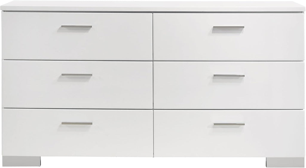 White High Gloss 5-piece Eastern King Bedroom Set