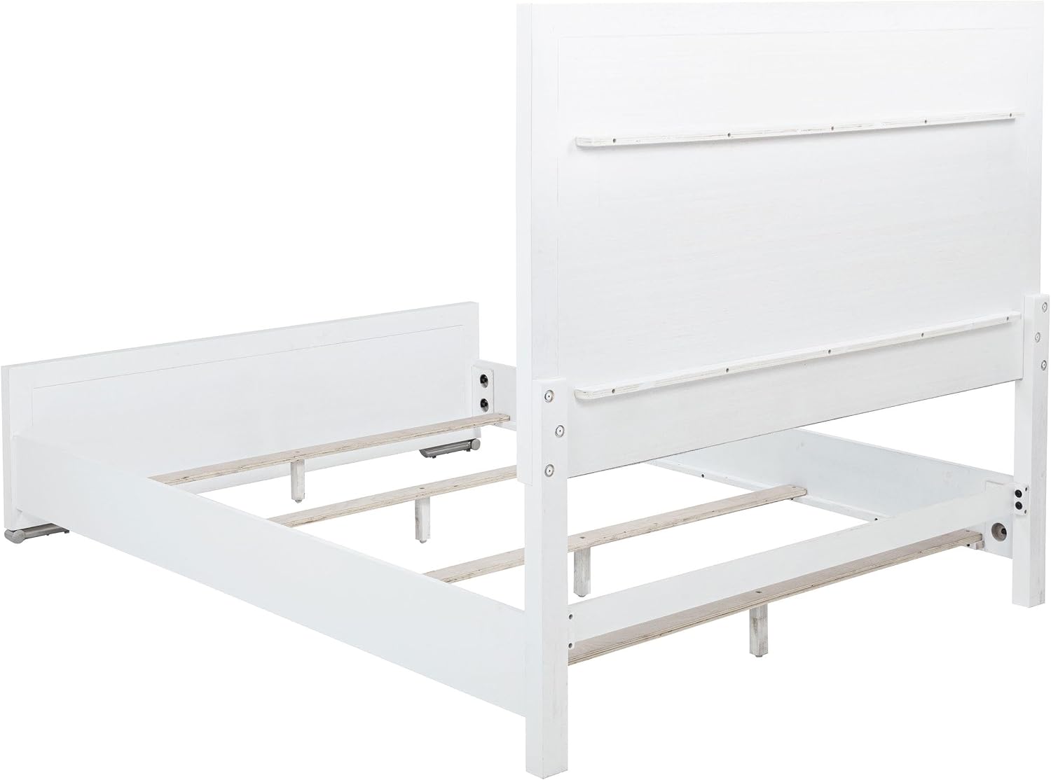Coaster Home Furnishings - Gracemont - Wood - 4-Piece Bedroom Set with Light Grey Fabric, Vertical Tube, Cord Access and Flat Drawer Fronts - Bedroom - Queen Size - White - 225071Q-S4
