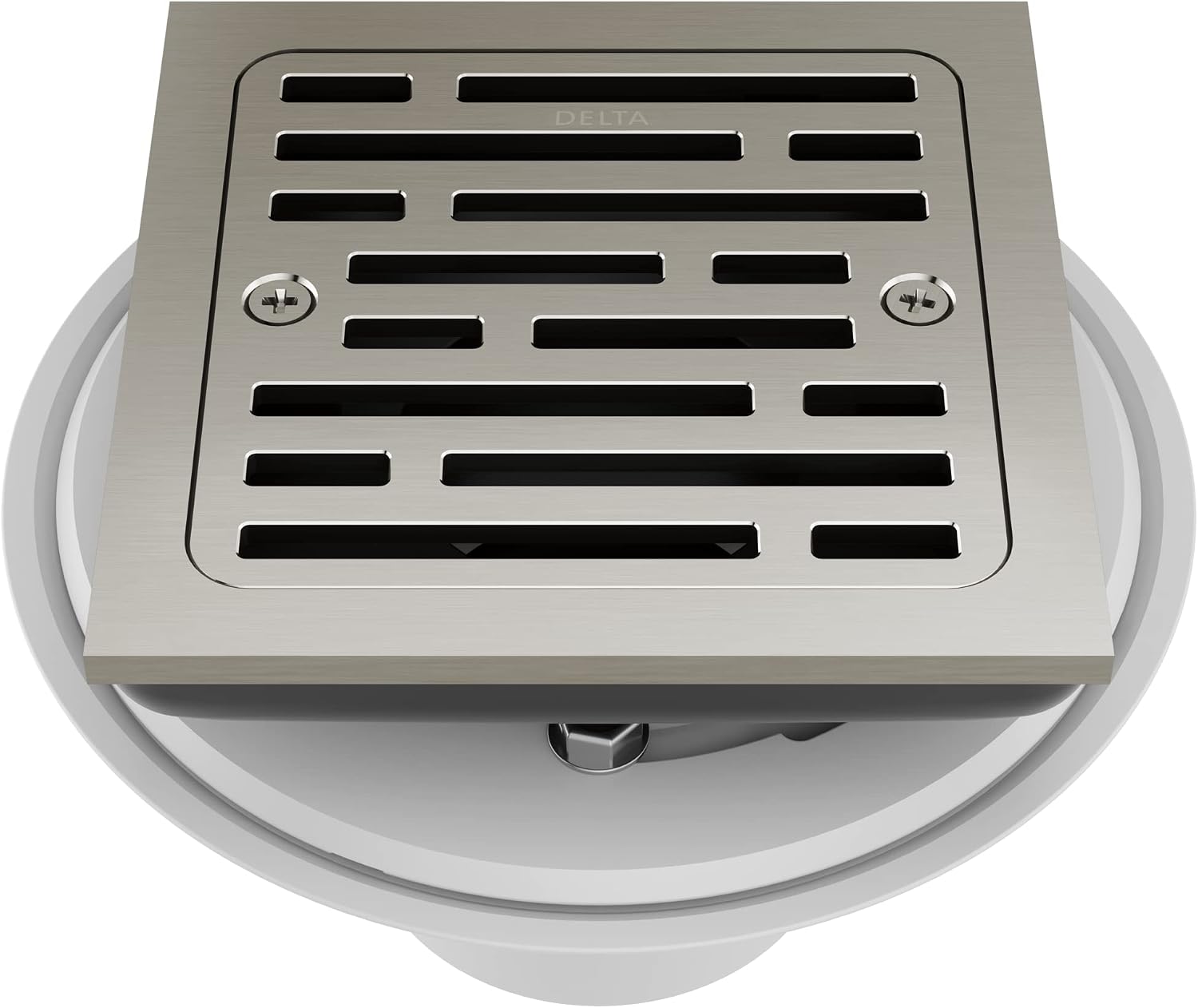 Delta Faucet 4 Inch Tile-In Square Shower Floor Drain Brushed Nickel, Shower Drain Kit, Square Shower Drain, Chrome Shower Drain, Shower Floor Drain, Stainless DT062412-SS