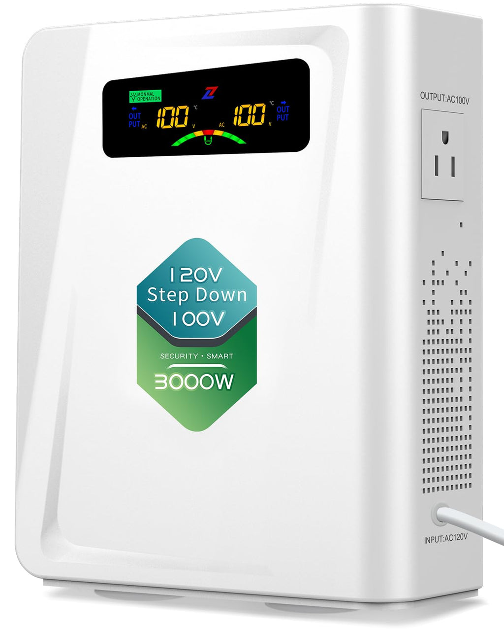 ZHENGXI Step Down Transformer 120v to 100v Voltage Converter 3000W, No Noise, Ten Protection Functions, Using Japan Appliances in US
