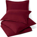4 Piece Bed in a Bag Set 100% Egyptian Cotton 600 Thread Count Duvet Cover Pillow Shams & Fitted Sheet with Extra Deep Pocket Soft Bedding(Cal-King Size, Burgundy)