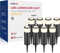 LEONLITE 8-Pack 5W LED Landscape Bollard Path Lighting, 12V-24V Low Voltage Landscape Lights, 3000K Warm White, Outdoor Pathway Light, Die-Cast Aluminum Housing