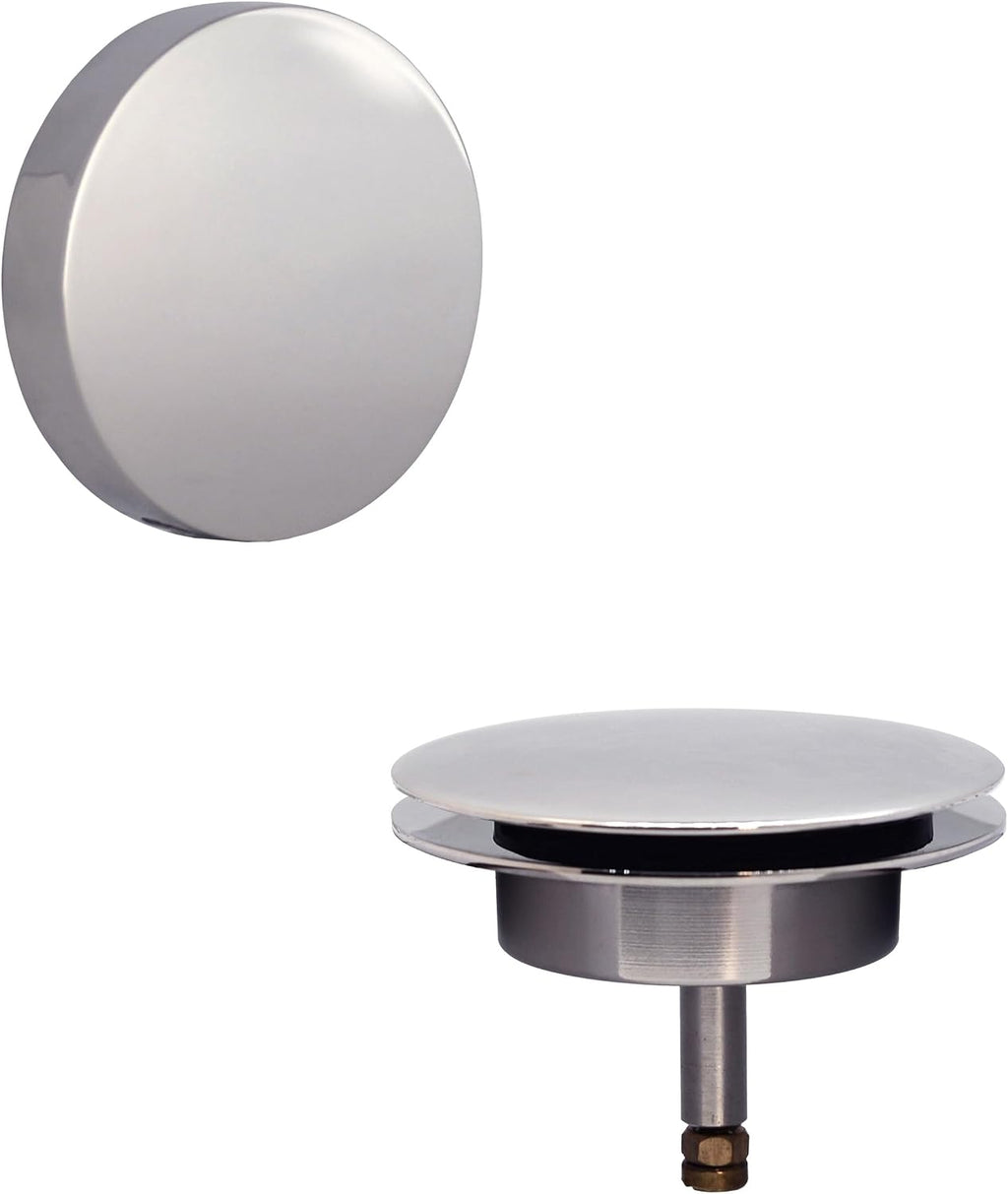 Westbrass D50P27TLERE-26 27' Cable Drive Bath Drain Trim with Rotary Overflow Cover Knob, Pop-Up Stopper and Poly Tubular Pipes & Fittings, Polished Chrome