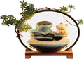 Desktop Fountain， Zen Garden Mini Fish Tank with Lucky Cat Fountain - New Office Desk Water Feature - Feng Shui Gift for Home and Business,Interior Decorations
