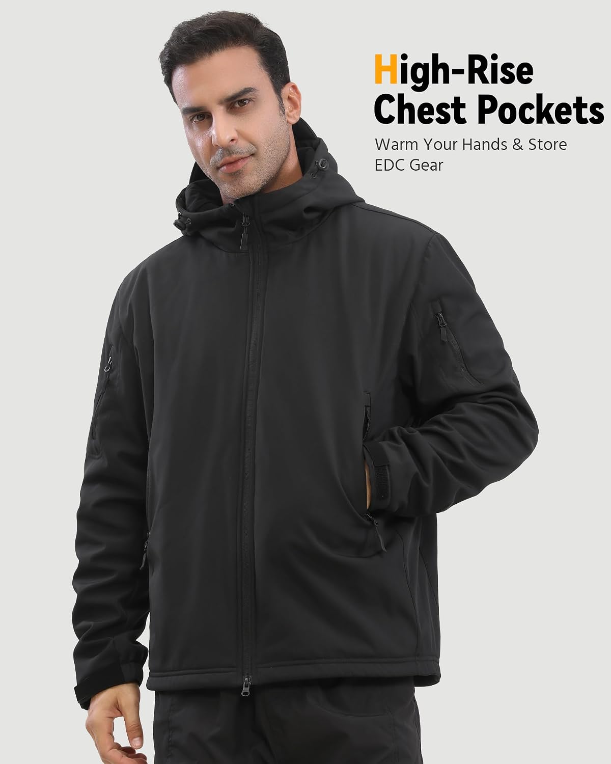 Wulcea Graphene Heated Soft Shell Jacket for Men 12V 18400mAh Large Capacity