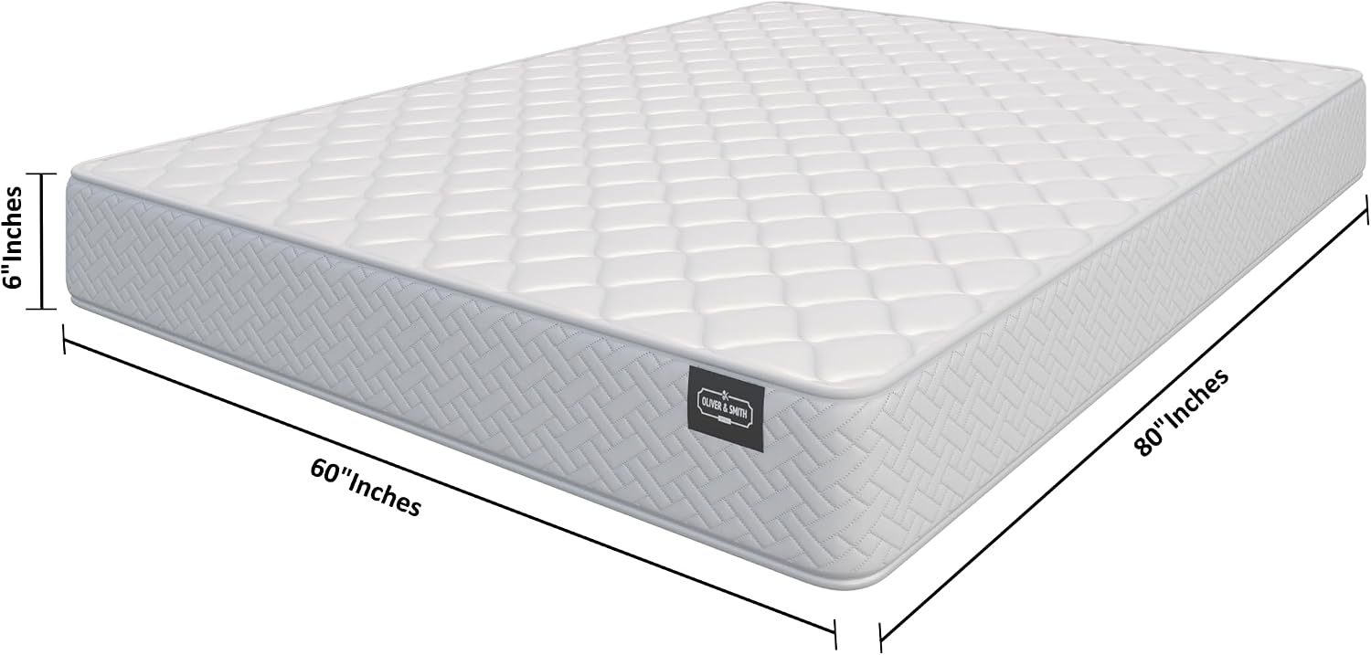 HomeLife Queen Mattress 6 Inches 60X80 White – Medium Firm Hybrid – Queen Size Mattress Pocket Coil Tight Euro Top High Density & Polyester Cover – Rolled in a Box