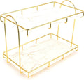 Bathroom Storage,Shower Shelf, 2 Tiers Gold Bathroom Countertop Rack Metal Storage Shelf Bathroom Corner Shelf Bathroom Countertop Rack Bathroom Container for Home Hotel Gold