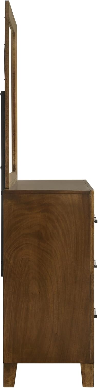 New Classic Furniture Ballard 5-Piece Wood Cal King Bedroom Set with 2-Nightstands, Walnut Brown