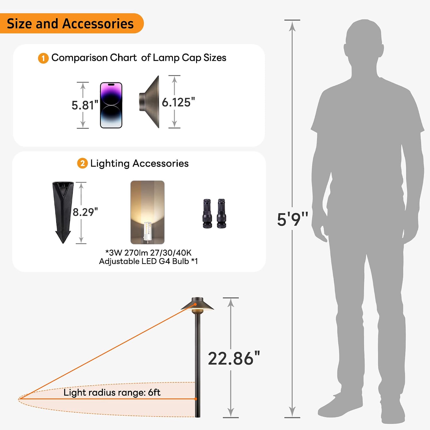 Gardenreet Outdoor Brass Pathway Lights, Warm & Neutral White Adjustable Low Voltage Landscape Path Lighting, 12v Walkway Light LED Waterproof, Bronze for Outside Garden Yard with G4 Bulb (4 Pack)