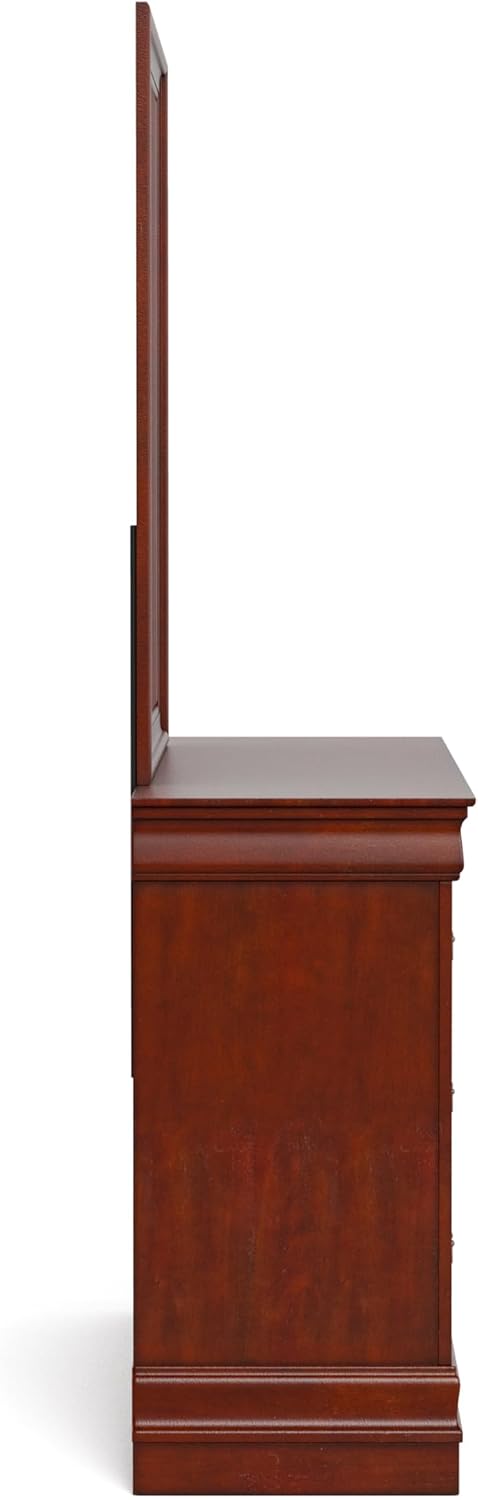 Furniture of America Arabella Traditional Solid Wood 5 Piece Bedroom Set with King Bed Frame, Nightstands, Dresser with Mirror, Storage and Organization, Bedframe Box Spring Needed, Cherry
