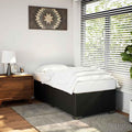 Twin XL Bed Frame with Faux Leather Upholstery, Plywood and Engineered Wood Construction, Modern Matte Black Finish for Bedroom Furniture, Durable Support and Space-Saving