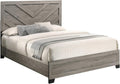 Furniture Rustic Charm Bed Frame with Chevron Panel Headboard