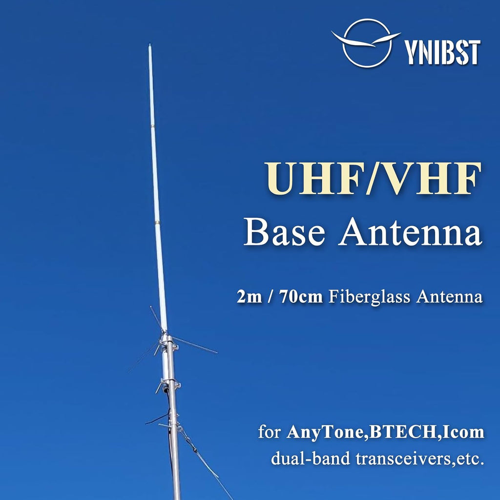 2m/70cm Dual-Band Base Station Antenna, 200W 5.5/8.5dBi High Gain Fiberglass Antenna,for AnyTone BTECH Icom Motorola Mobile Transceiver Repeater