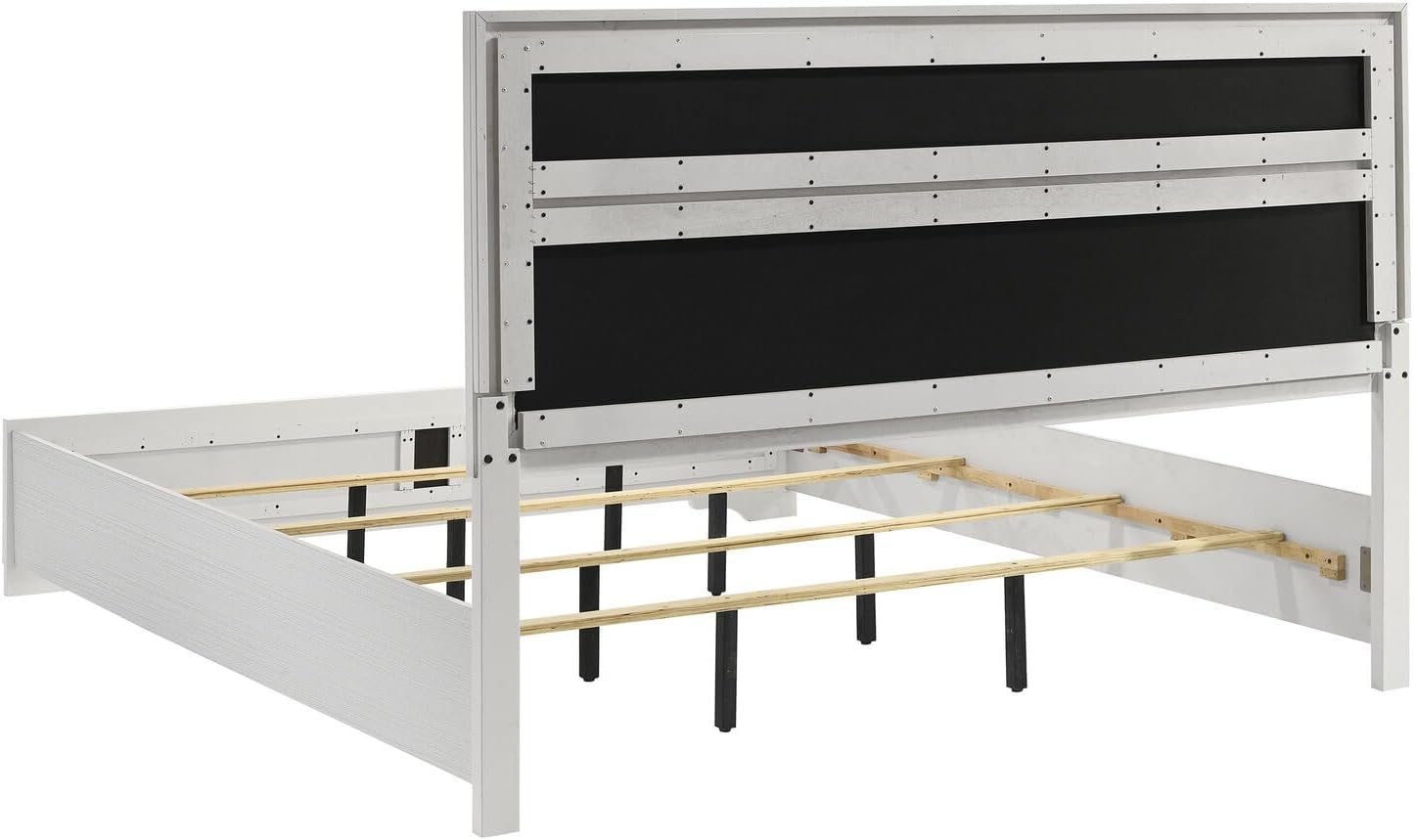 HomeStock Naturally Nice 5-Piece Eastern King Bedroom Set White