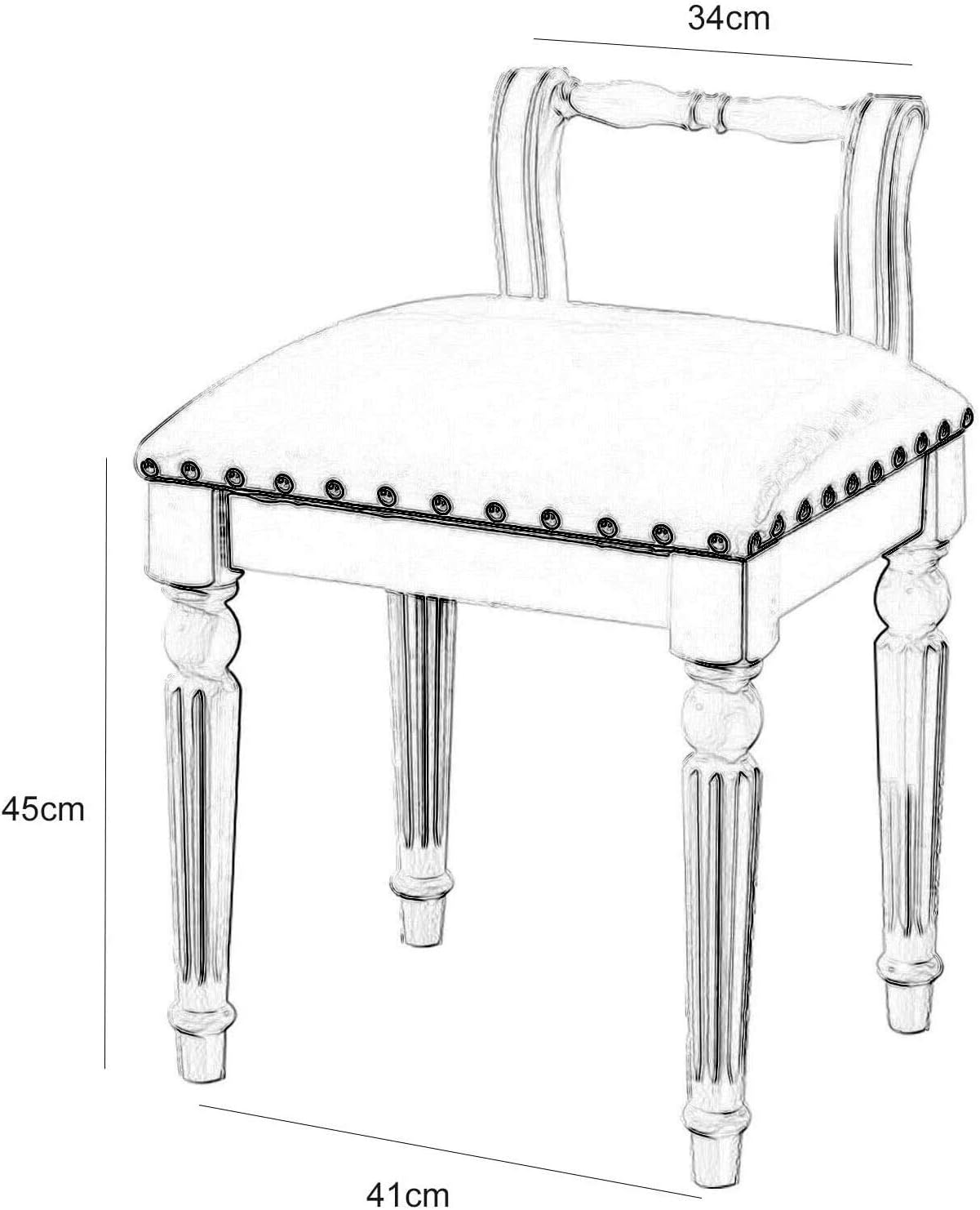 Vanity Stool Chair Dressing Chair Makeup Dressing Dressing Table Stool,Vanity Dressing Table Chair,Ergonomics Bedroom Makeup Table Stool for Bedroom Furniture Wooden Legs Low Back