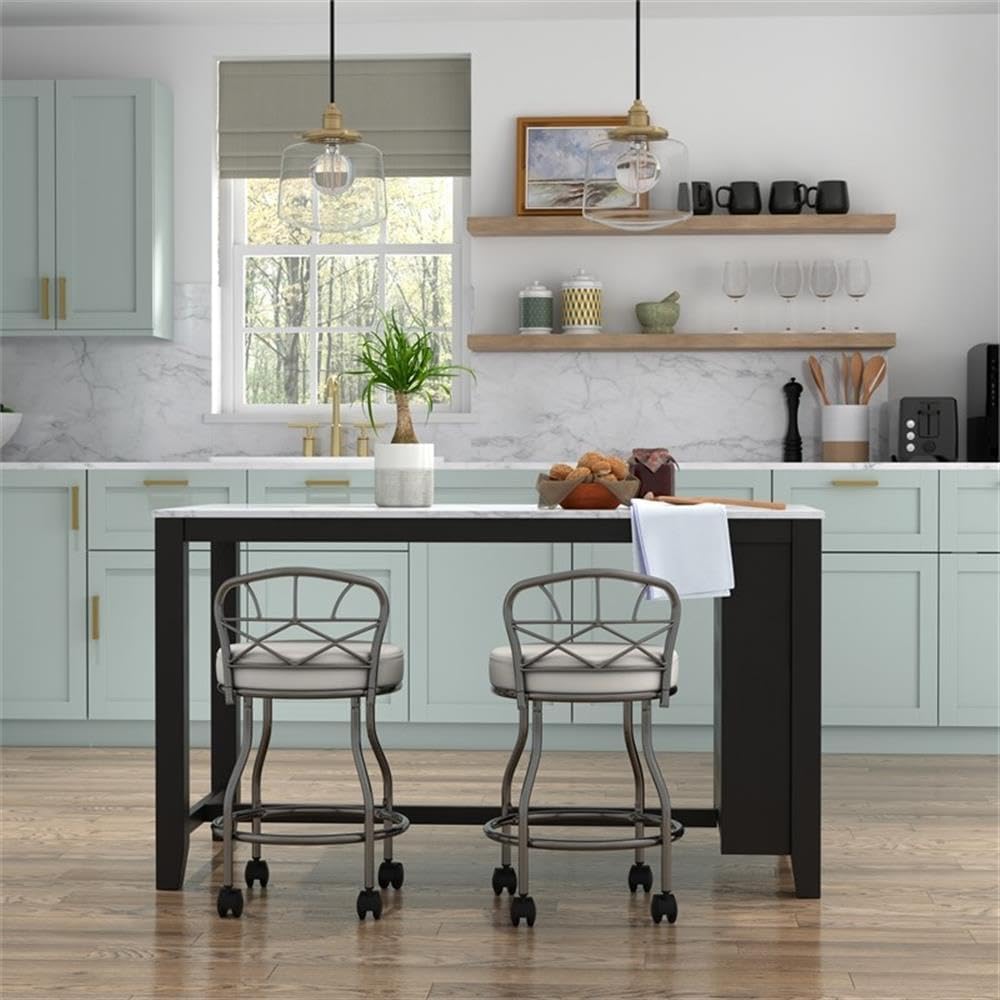 Carolina Classic Diana X-Back Vanity Bench with Casters in Chrome
