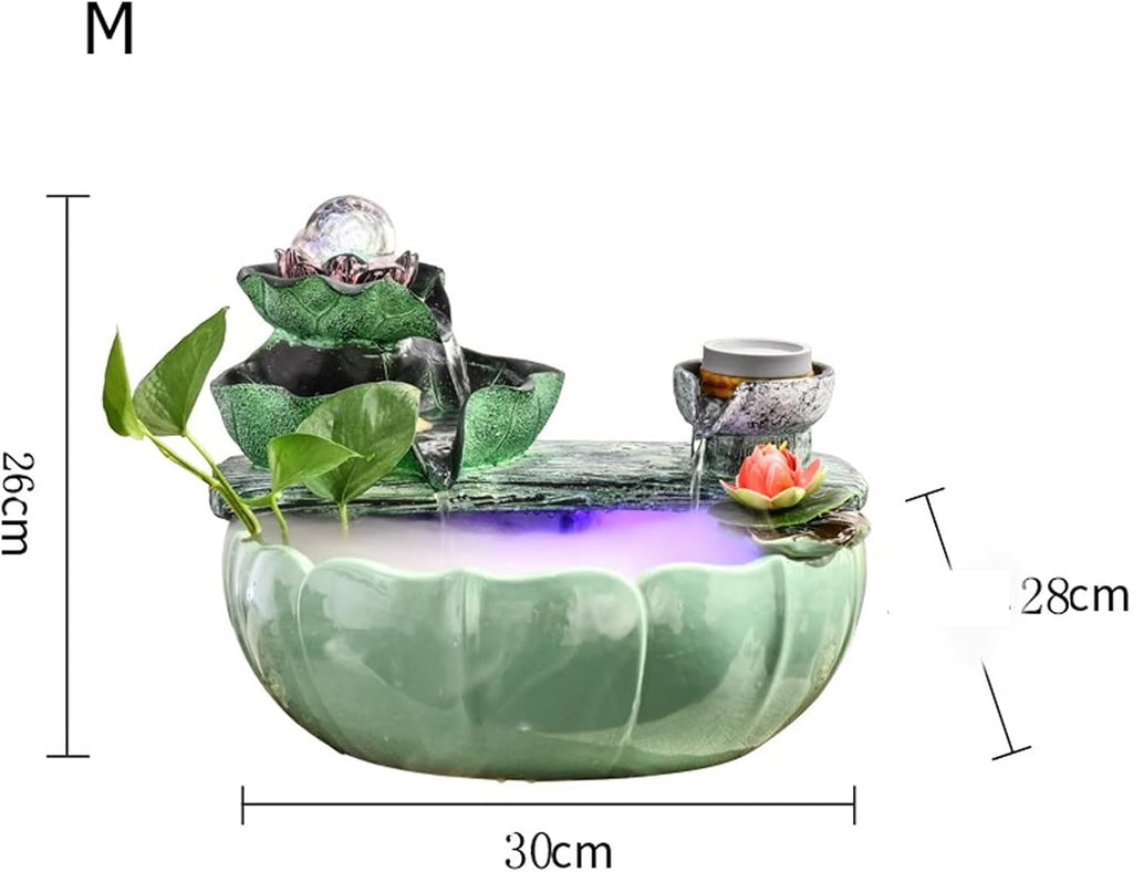Tabletop Fountain Home Decoration Decorations Office Desktop Living Room Wealth Generating Water Dispenser Interior Circulation Rockery Fountain Decorations Desktop Fountain (Size : M)