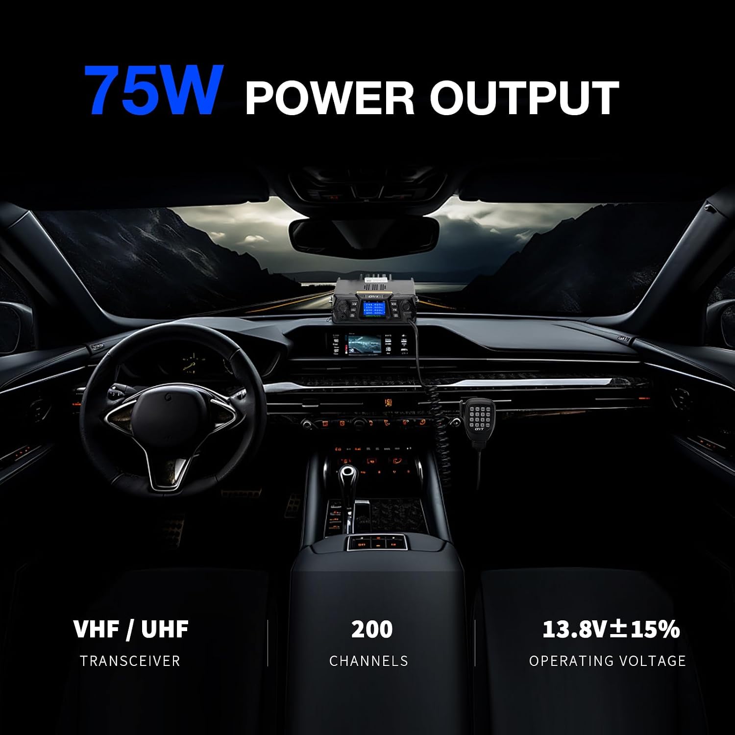 QYT KT-980PLUS 50W Dual Band GMRS Mobile Radio - Car Two Way Radio with 4 Displays & Quad Standby with Repeater Capability, 200 Channels,GMRS Radio Base Station for Off-Roading & Vehicle Driving