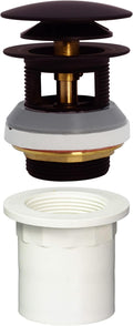 Westbrass D98LTBPA-12 Integrated Overflow Drain 1-1/2 in. NPSM Coarse Thread Tip-Toe Mechanism with PVC Adapter, Oil Rubbed Bronze
