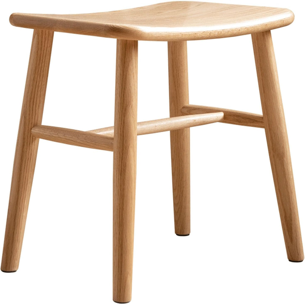 YESWOOD Small Vanity Stool Chair, Solid Wood Makeup Chair, Curved Surface Footstool for Bedroom, Dining Room, Entryway