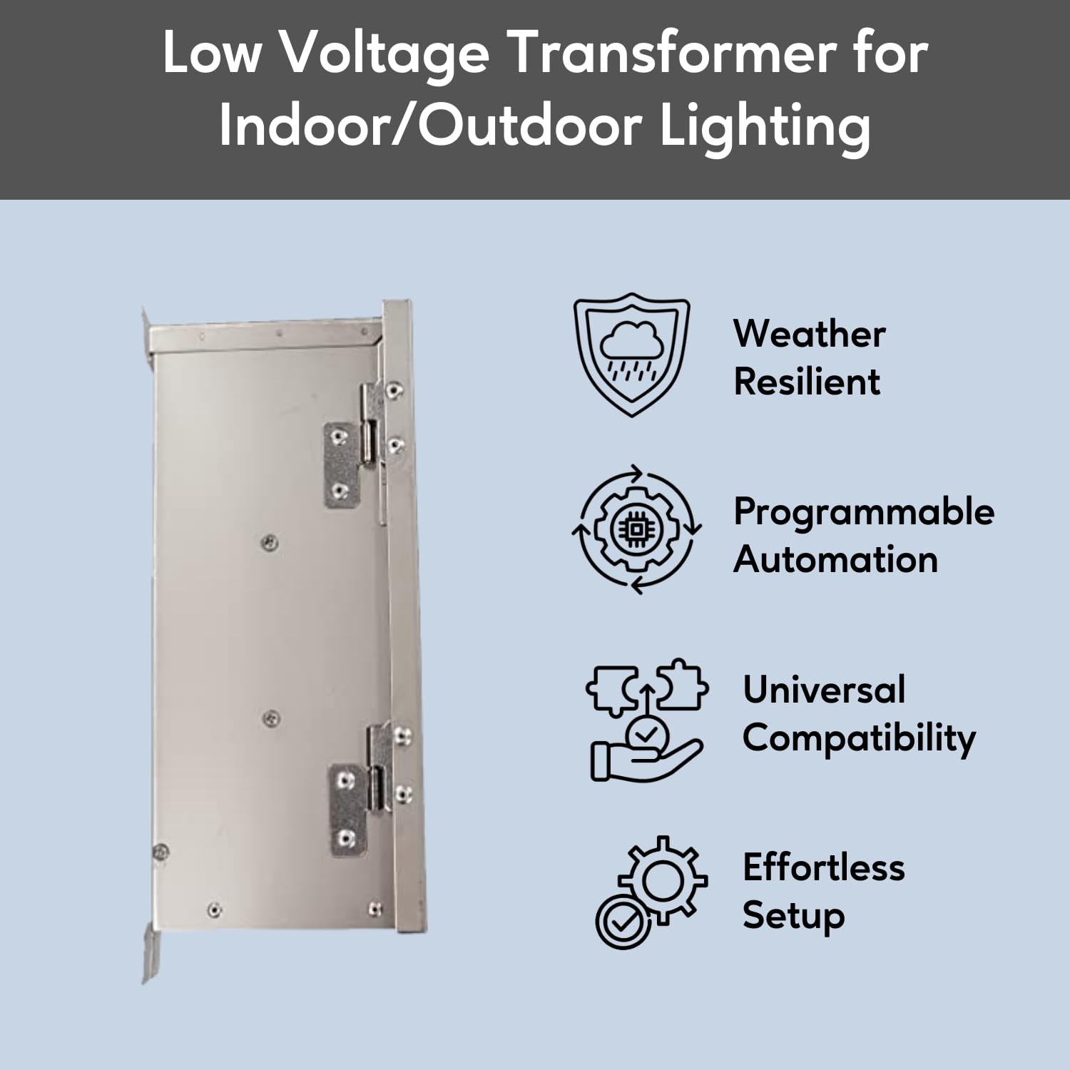 Ironsmith Lighting Products Multi-Tap Wall Mount Low Voltage Transformer - UL/ETL Listed, 12-15 Volt, Transformers for Indoor, Outdoor Lights, Garden Lights, Landscape Lighting - 150 Watt