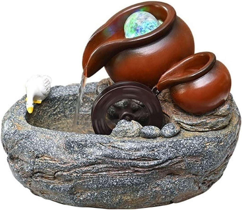Tabletop Fountain Desk Fountain Minimalist Water Display with Circulating Water Features for Natural Feng Shui Effect