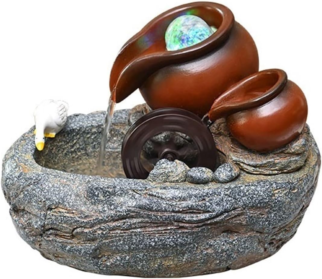 Tabletop Fountain Desk Fountain Minimalist Water Display with Circulating Water Features for Natural Feng Shui Effect