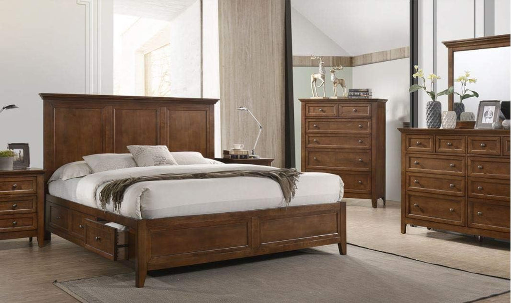 Intercon San Mateo King Size 5 Piece Storage Bedroom Set Tuscan Finish