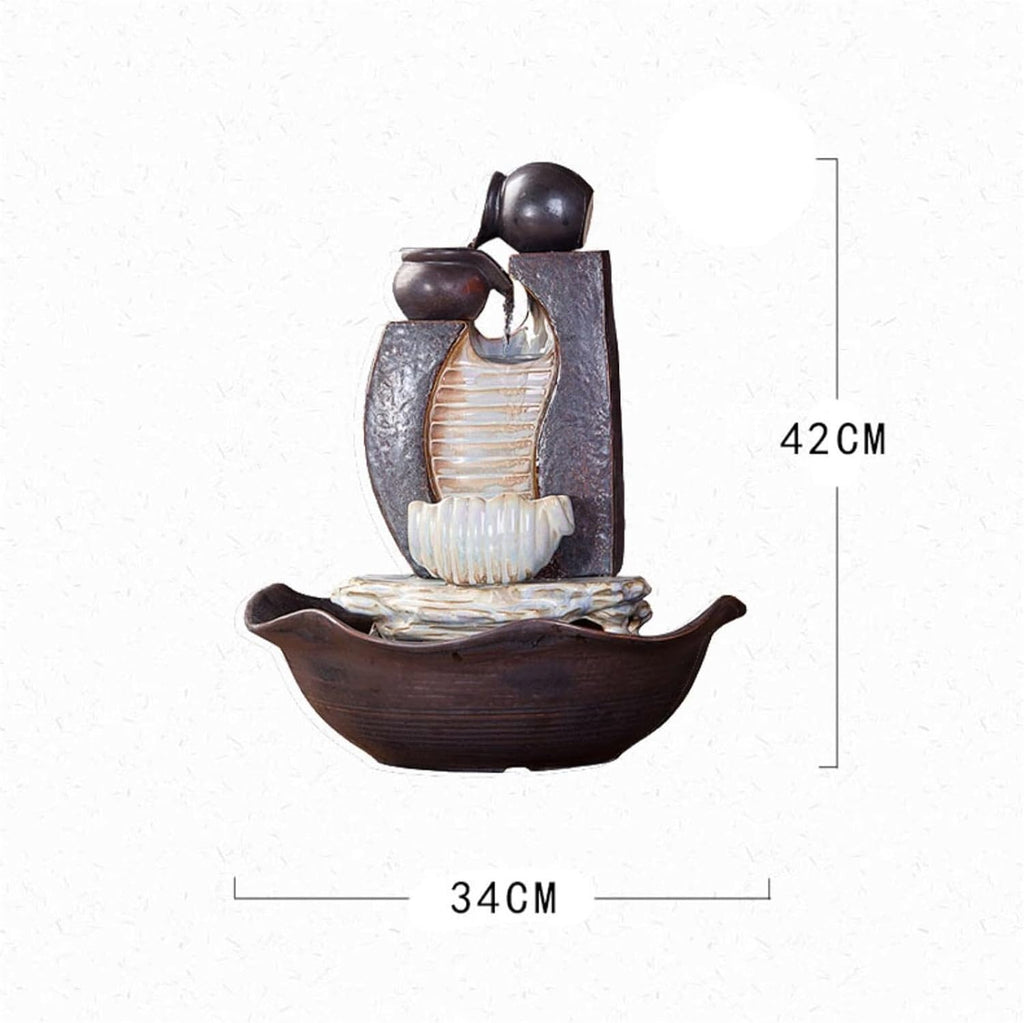 Tabletop Fountain Tabletop Water Fountain Home Décor Soothing Sound Machine with Automatic Pump Ceramic Water Fountain