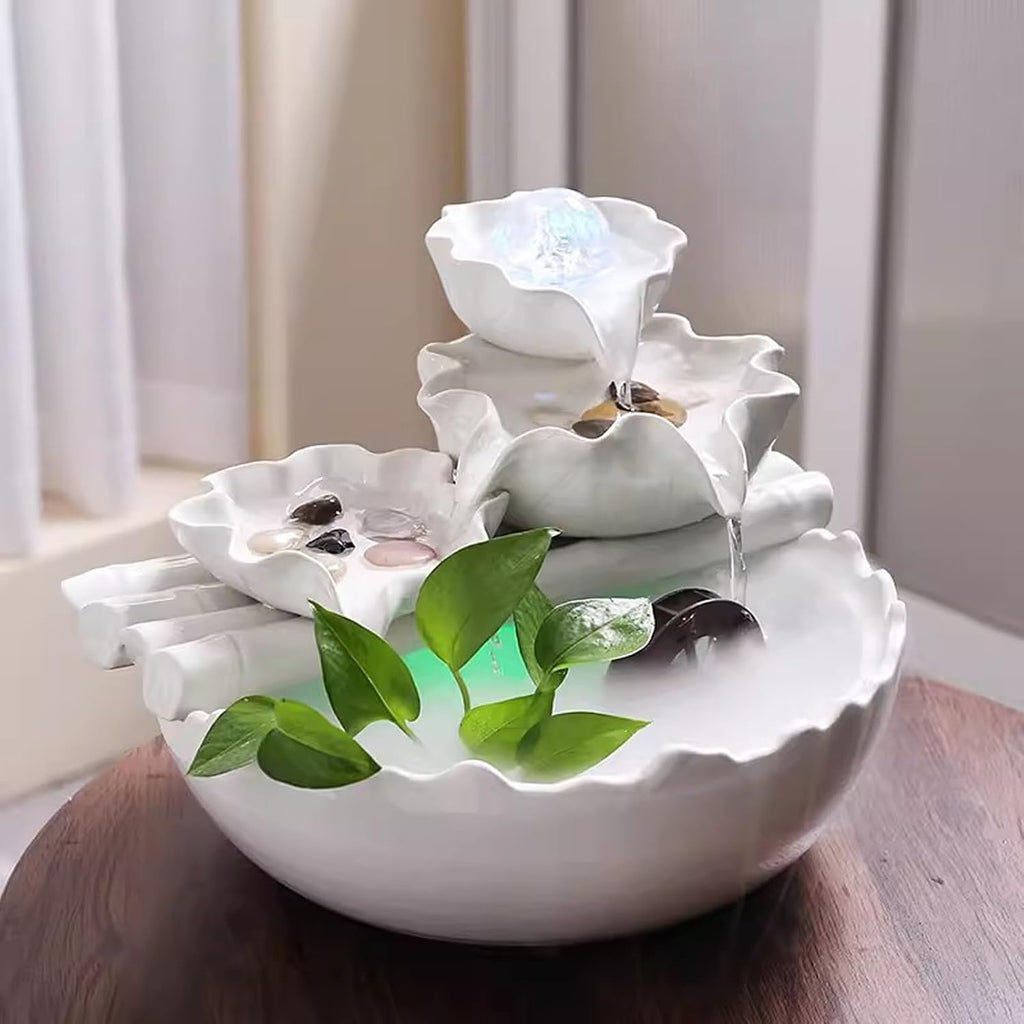 Tabletop Fountain Zhaocai Lotus Flowing Water Decoration Home Furnishing Room TV Cabinet Decoration Fountain New Residence Fountain Decoration
