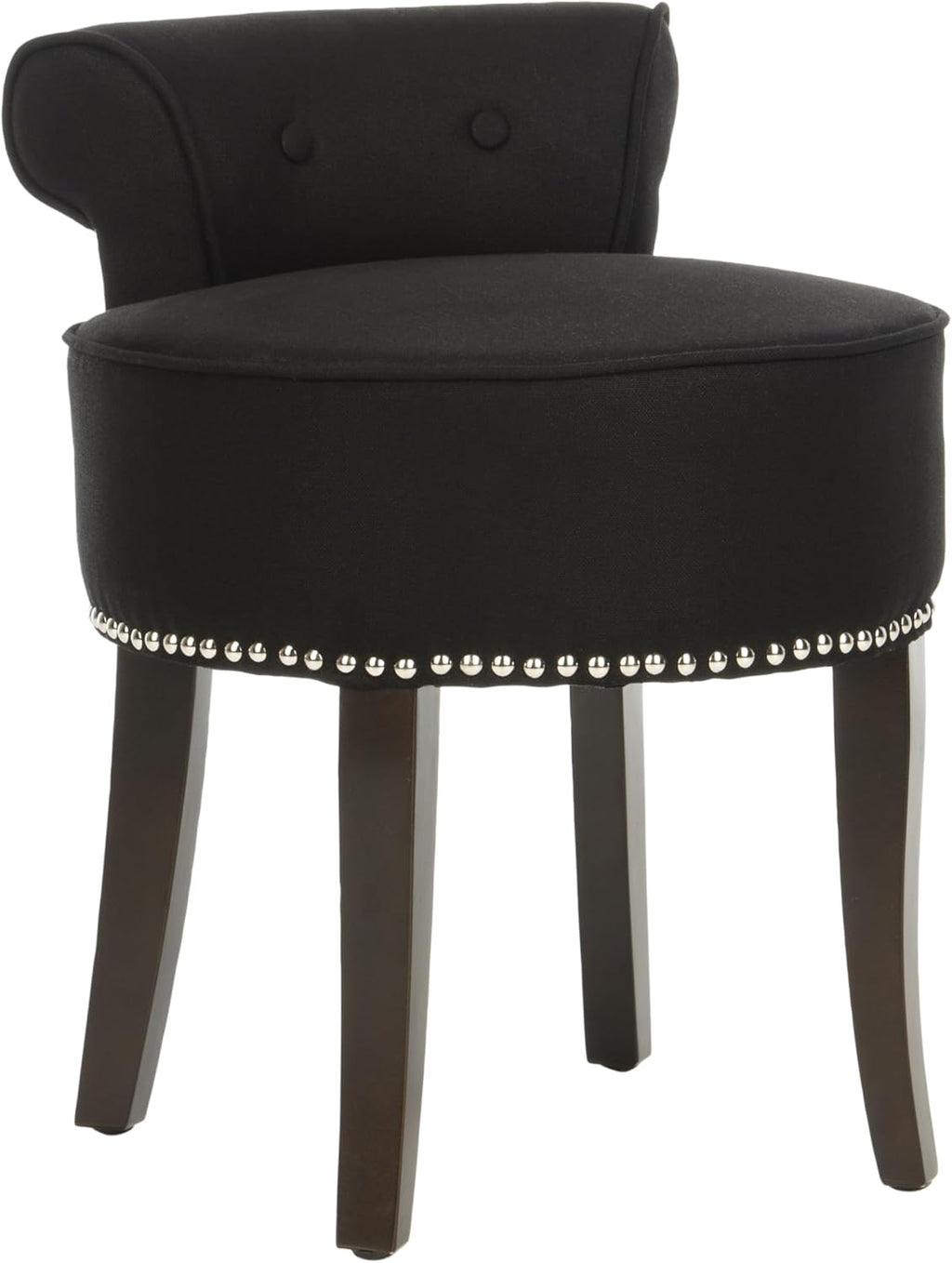 Safavieh Home Collection Georgia Black and Espresso Petite Vanity Stool