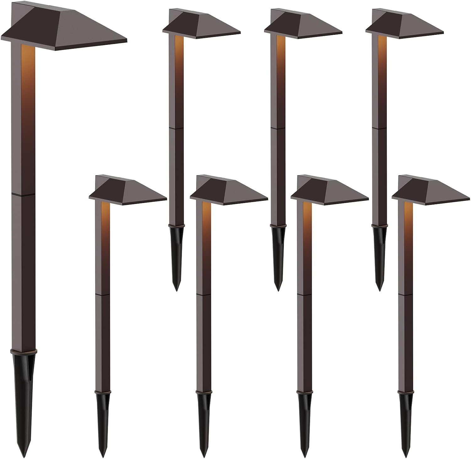 Malibu Low Voltage Landscape Lighting 0.6W LED Pathway Lights Outdoor Landscape Path Lights Wired with Connectors 22 Lumen Warm White Walkway Lights for Garden Yard Lawn 8Pack
