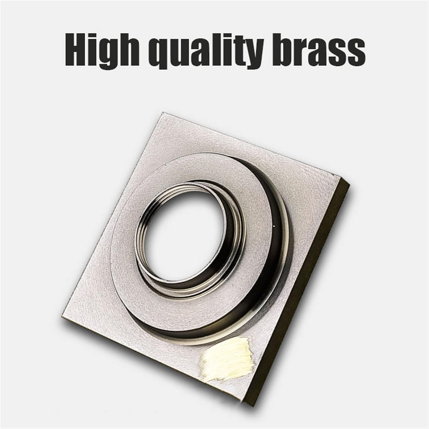 4 Inch Invisible Shower Floor Drain Brass Shower Drain with Tile Insert Grate Removable Cover Hair Catcher Strainer, Square Floor Drainer with Hair Strainer for Kitchen Washro,Black