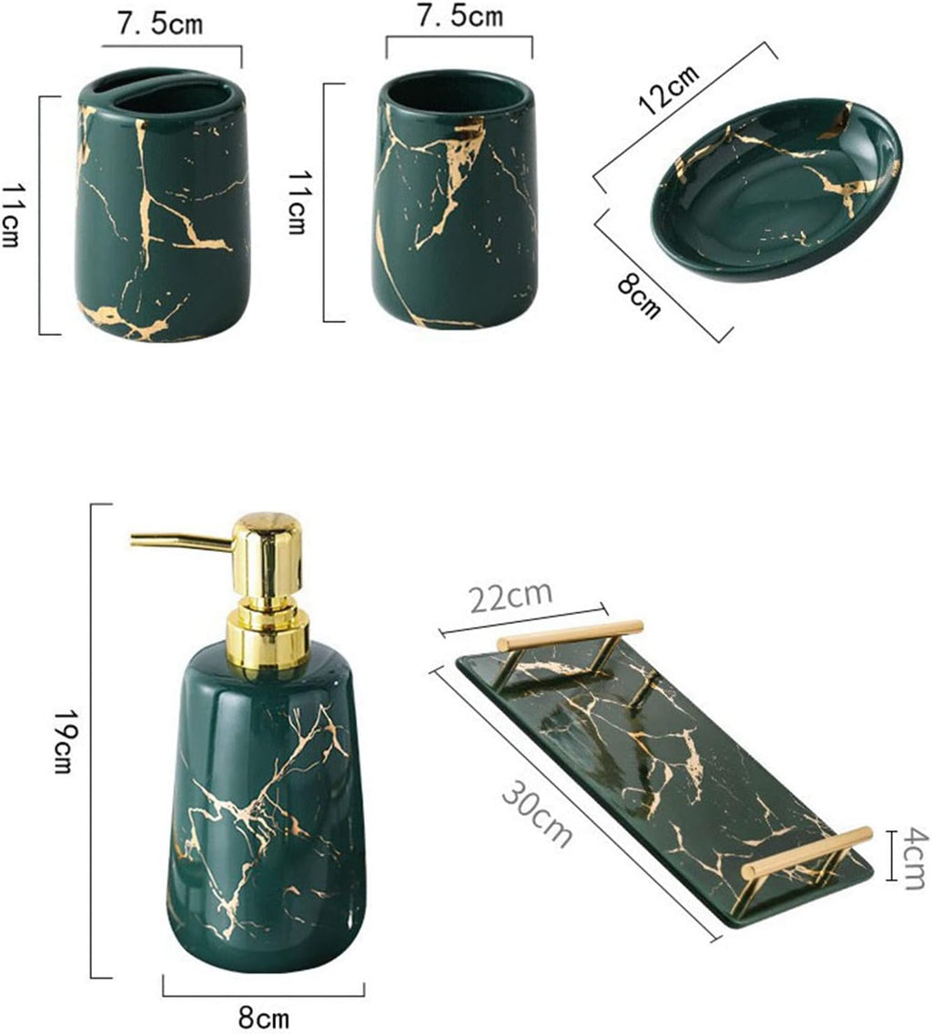 Bathroom soap Dispenser Set, 6 Pieces Bathroom soap Dispenser and Toothbrush Holder Set, Toothbrush Holder, Vanity Tray for Decor Bathroom Countertop, Vanity Organizer -Beige