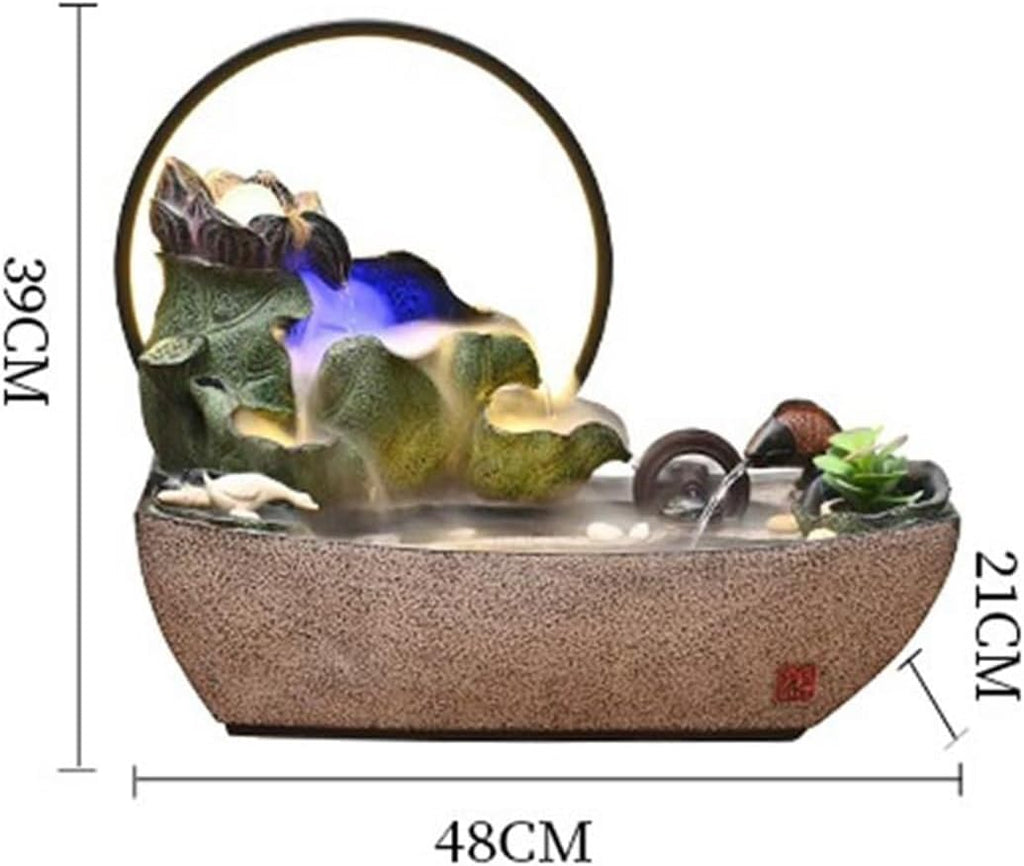 Tabletop Water Fountain Tabletop Fountain Chinese Style Water Ornaments Circulating Waterscape Small Fish Pond Office Relaxation Meditation Fountain