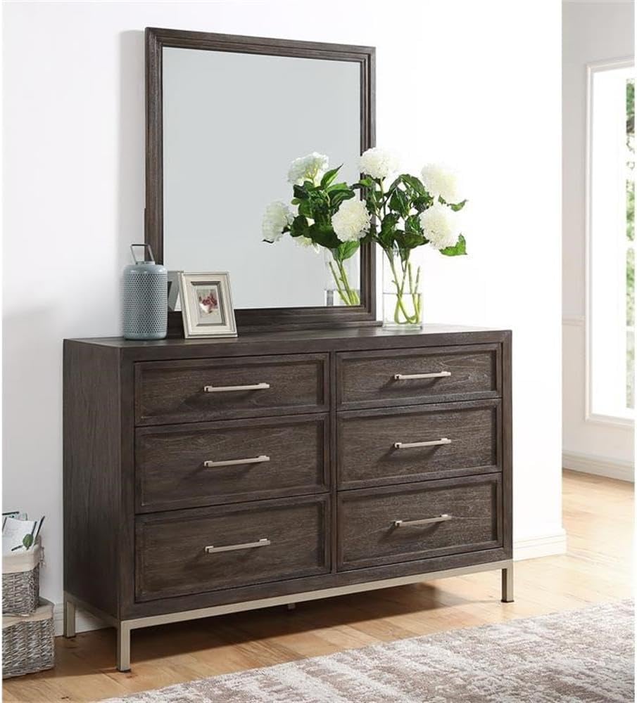 Steve Silver Broomfield Walnut King Engineered Wood 4-Piece Bedroom Set