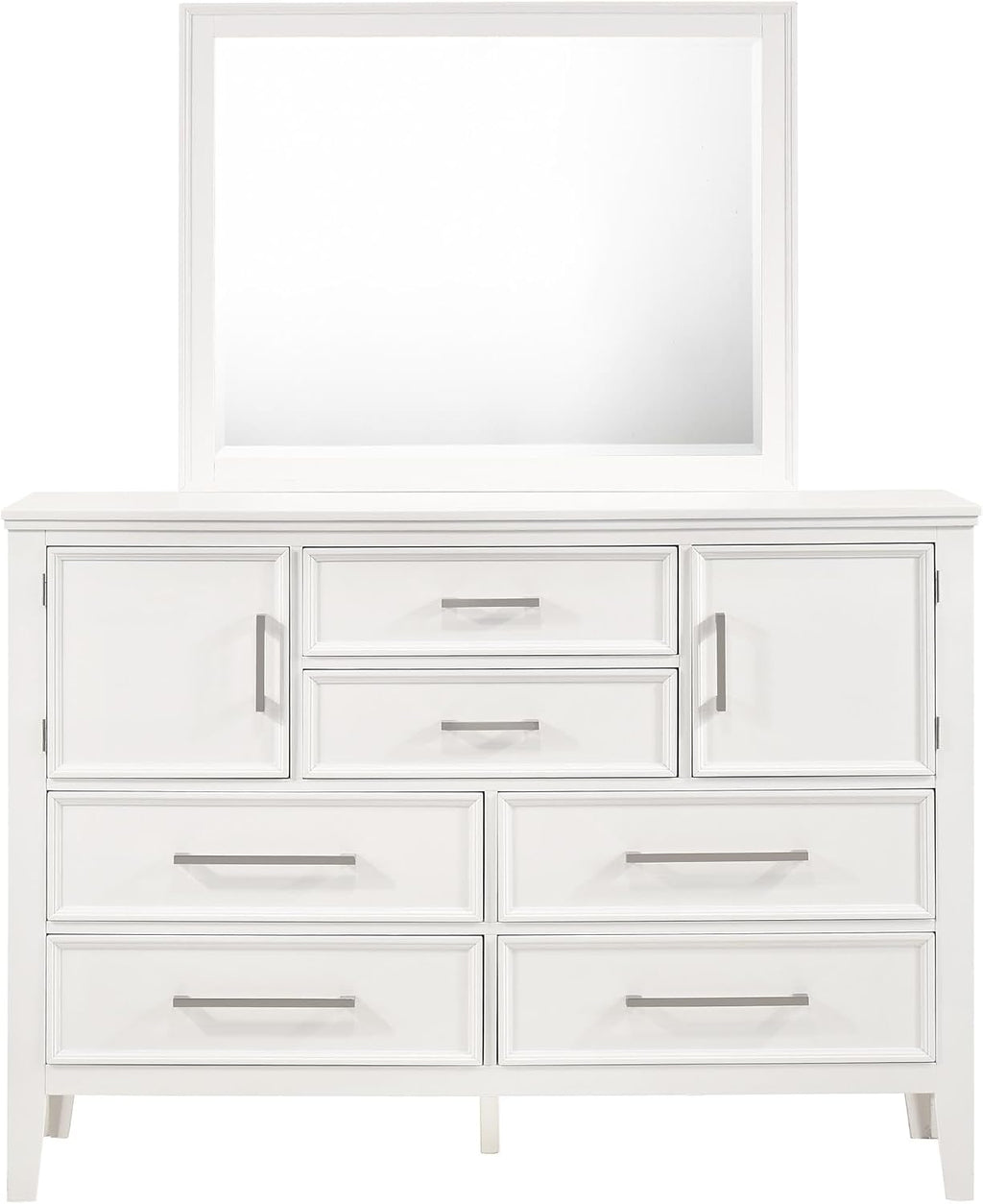 New Classic Andover 5-Piece Wood King Bedroom Set with 2 Nightstands in White
