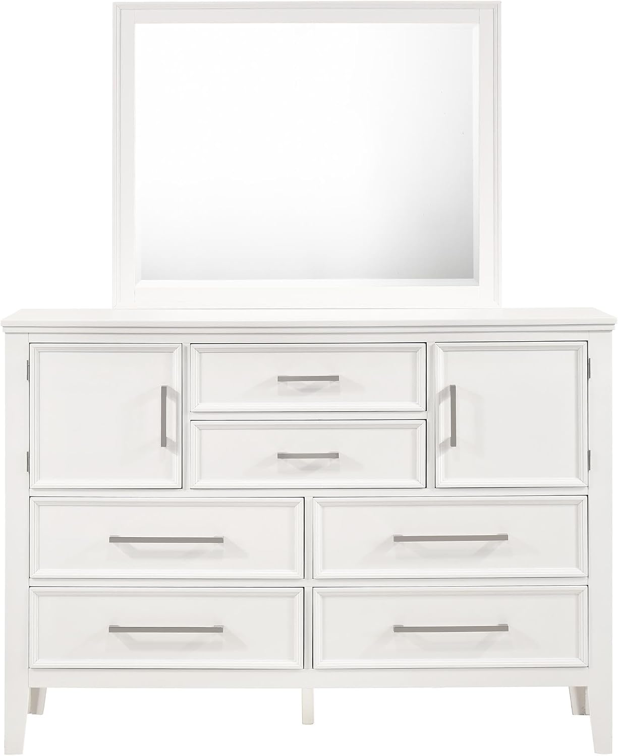 New Classic Andover 5-Piece Wood King Bedroom Set with 2 Nightstands in White