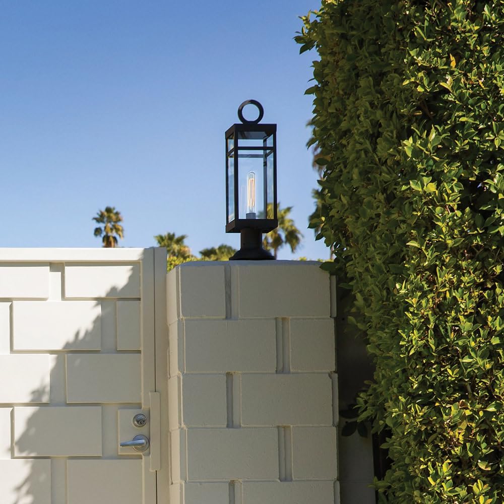 Hinkley Porter 22.75' Outdoor Single Light Low Voltage Post Mount Lantern – Clear Glass, 12V Bulb Included, Pathway Driveway Landscape, Pier Mount Compatible, Post Sold Separately – Aged Zinc