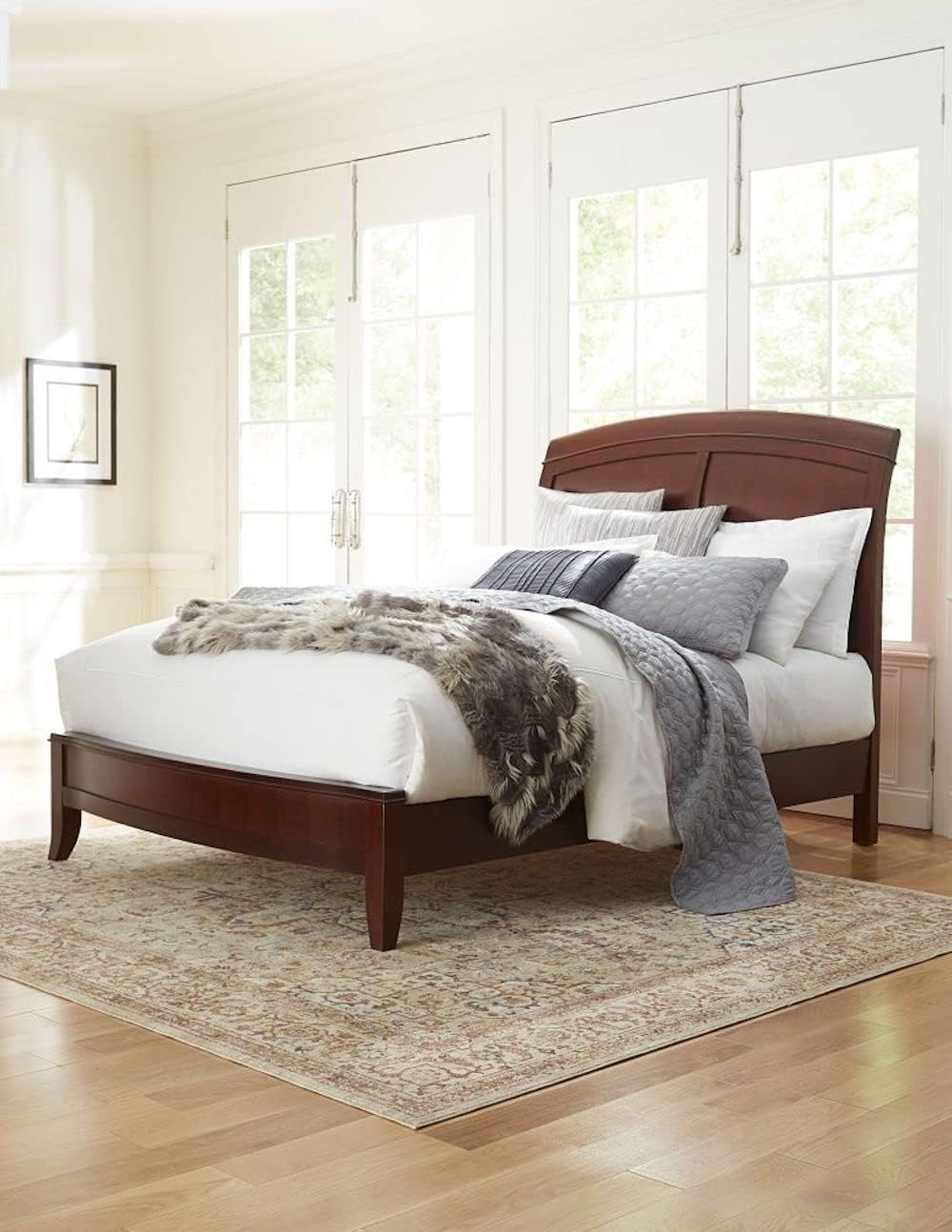 Modus Furniture Solid-Wood Low-Profile Sleigh Bed, Full, Brighton - Cinnamon
