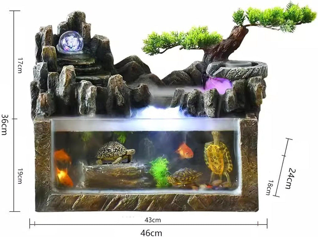 Tabletop Fountains Fish Tank Small Circulating Water Fountain Filter Living Room Tabletop Rockery Style Home Decoration Decorations Fountain Decoration (Size : Small)
