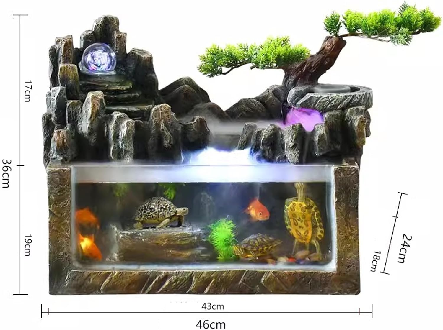 Tabletop Fountains Fish Tank Small Circulating Water Fountain Filter Living Room Tabletop Rockery Style Home Decoration Decorations Fountain Decoration (Size : Small)