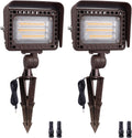 Gardenreet Low Voltage Landscape Flood Lights, 20W 12V LED Hardwired Light Outdoor, Wall Wash Uplighting for Tree House Garden Yard, Angle Adjustable IP65 Waterproof Aluminum 2 Pack