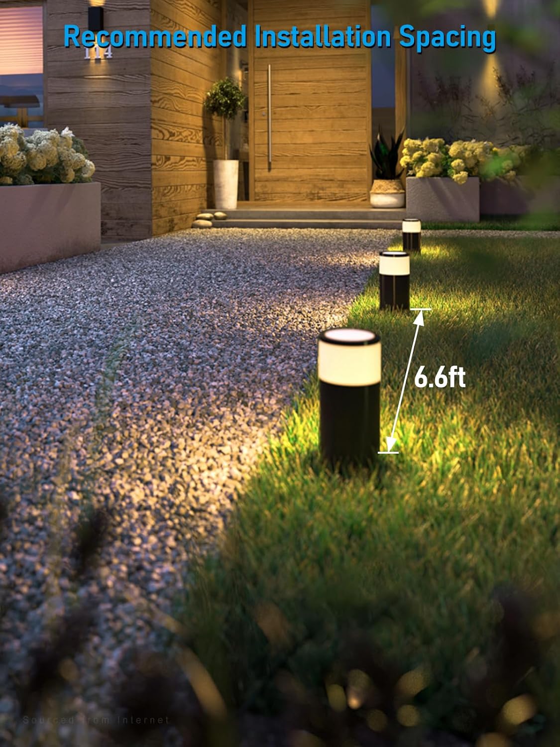 LEONLITE 8-Pack 4.5W LED Landscape Bollard Path Lighting, 5CCT Low Voltage Landscape Lights, 2700K/3000K/3500K/4000K/5000K Selectable, Outdoor Pathway Light, Die-Cast Aluminum Housing, FCC, ETL Listed