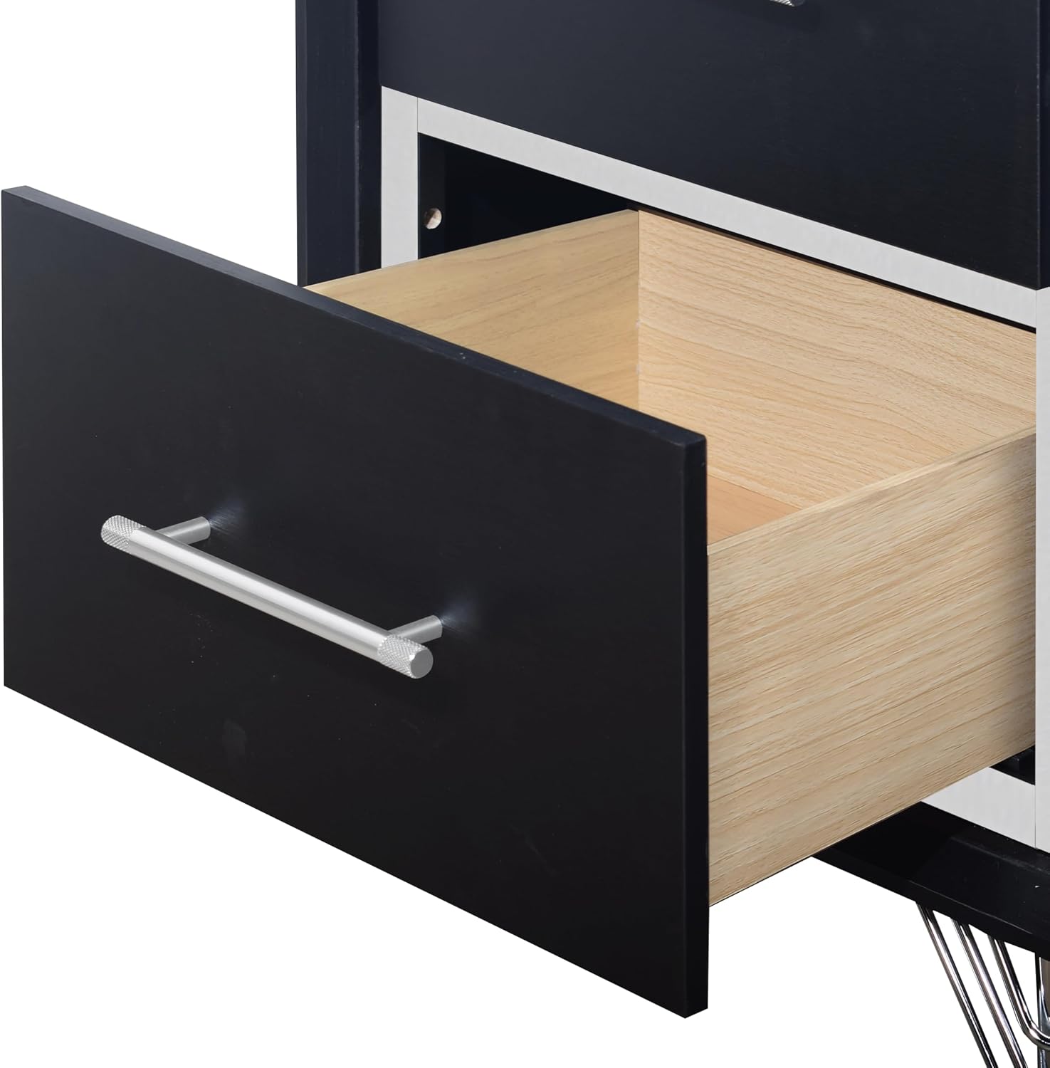 New Classic Furniture Ava 5-Piece Wood King Bedroom Set with 2 Nightstands, Ebony Black