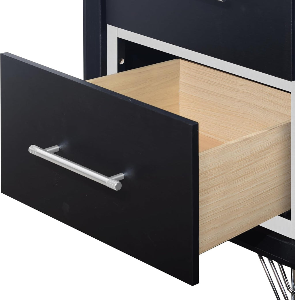 New Classic Furniture Ava 5-Piece Wood Queen Bedroom Set with 2 Nightstands, Ebony Black