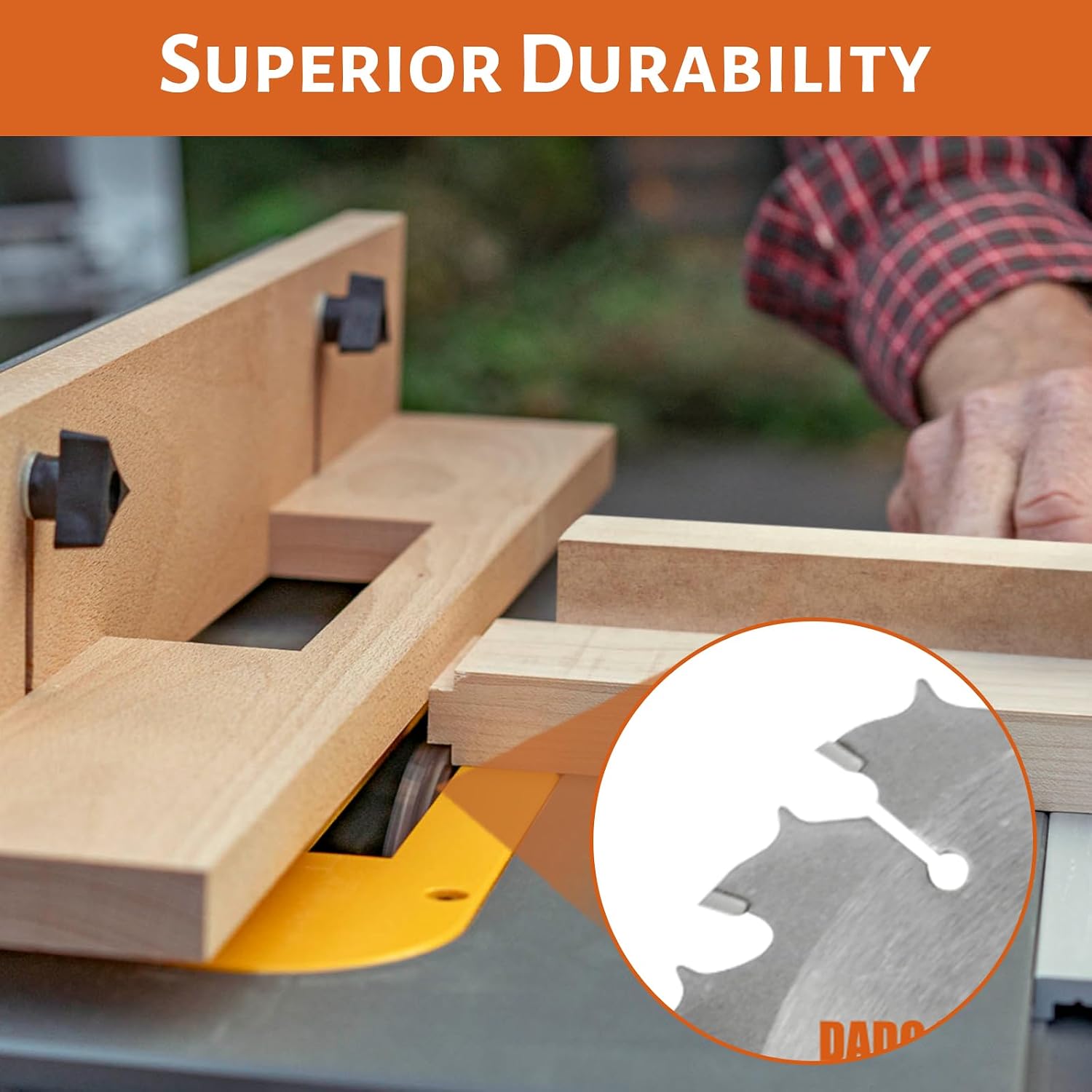 10'' Stacking Dado Blade Set, Dado Blades for 10 Inch Table Saw 24-Tooth, Fine Finished Dados, Grooves, and Rabbets, 5/8-Inch Arbor, Grooves from 1/4' to 13/16' Inch, 23 Pieces