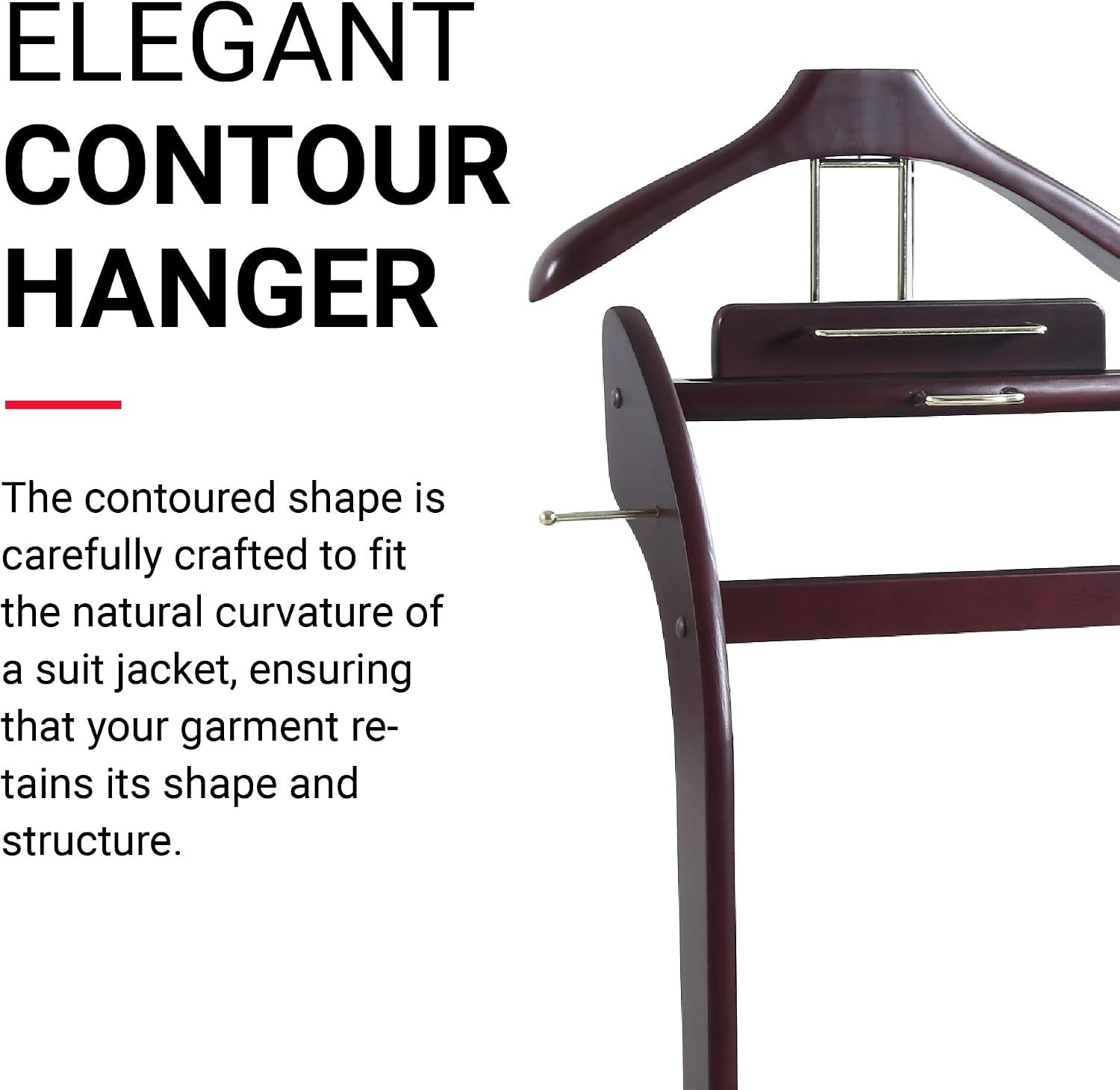 Proman Products - Windsor Executive Wardrobe Valet, Mens Valet Stand, Accessory & Clothes Organizer (Mahogany)