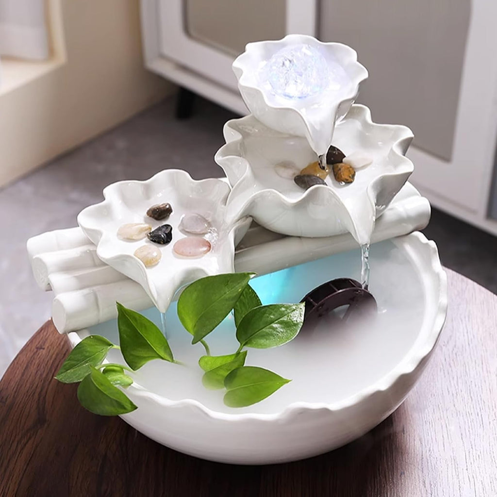 Tabletop Fountain Zhaocai Lotus Flowing Water Decoration Home Furnishing Room TV Cabinet Decoration Fountain New Residence Fountain Decoration