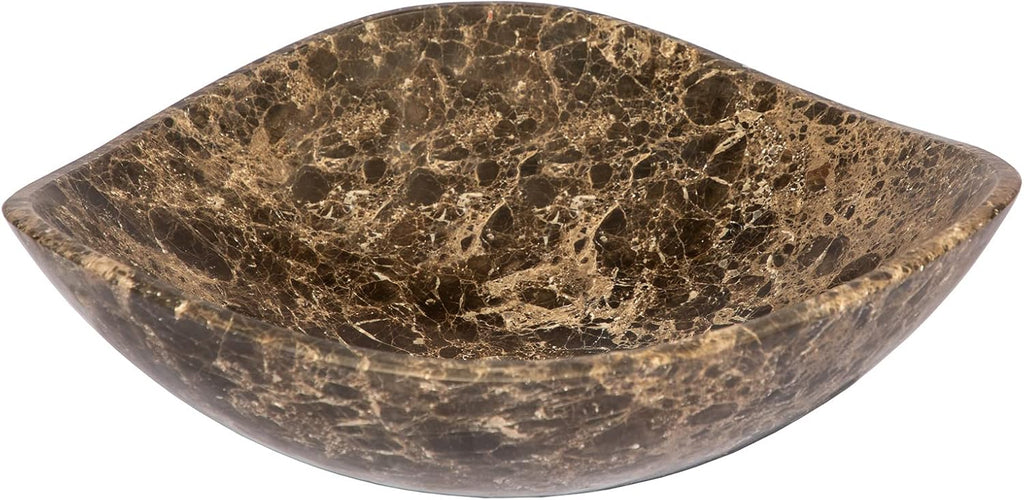 Eden Bath Round Freeform Vessel Sink, Honed Dark Emperador Marble - Stylish Bathroom Sink